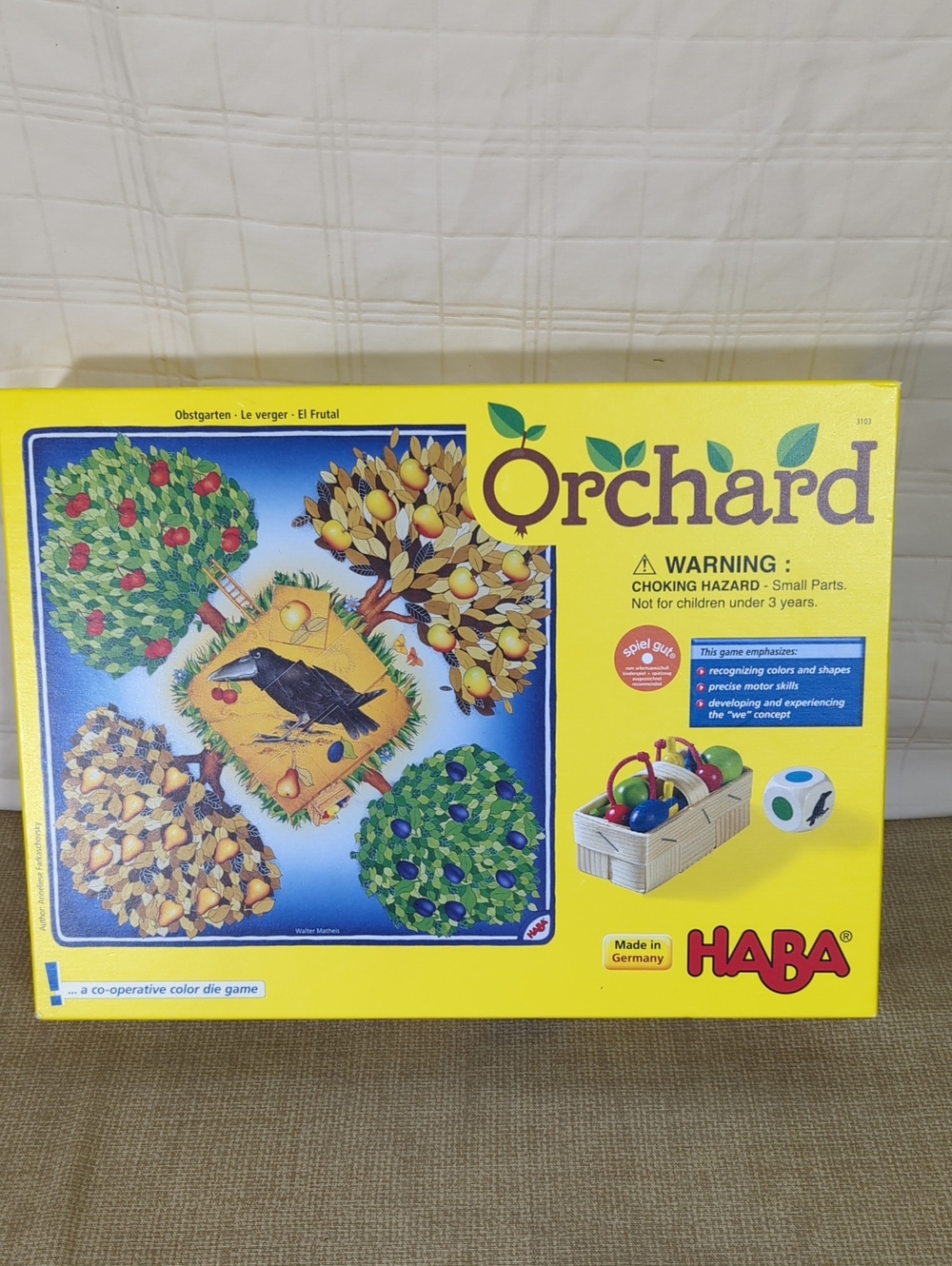 HABA Orchard Cooperative Board Game with Wood Pieces - Ages 3+ Complete